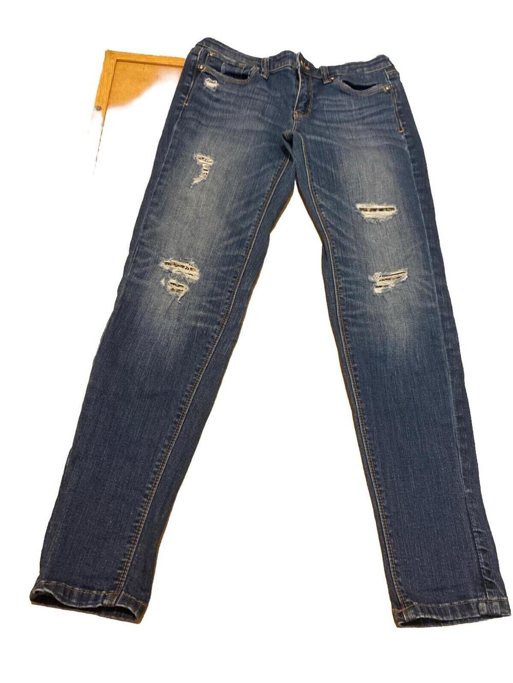 White House Black Market Girlfriend Jeans Size 0 Women’s  Destroyed Stretch